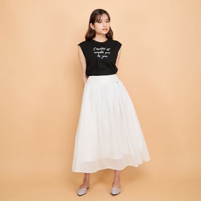 シアーストライプスカート≪セットアップ対応／手洗い可能≫