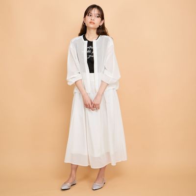 シアーストライプスカート≪セットアップ対応／手洗い可能≫