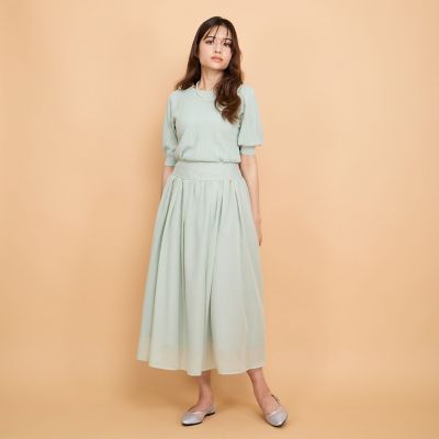 シアーストライプスカート≪セットアップ対応／手洗い可能≫