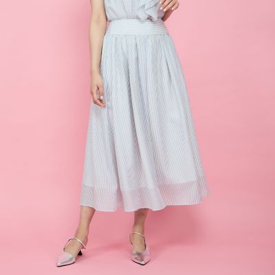 QUEENS COURT（Women）/クイーンズコート シアーストライプスカート≪セットアップ対応／手洗い可能≫