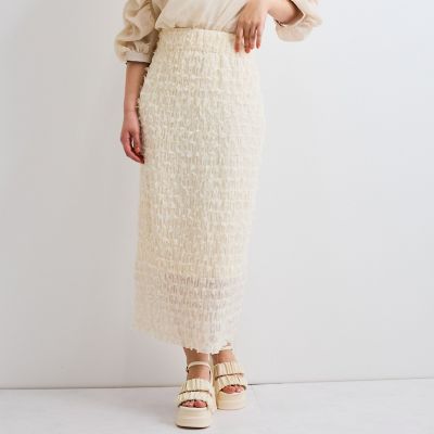 シャーリングシフォンタイトスカート≪手洗い可能≫ | QUEENS COURT
