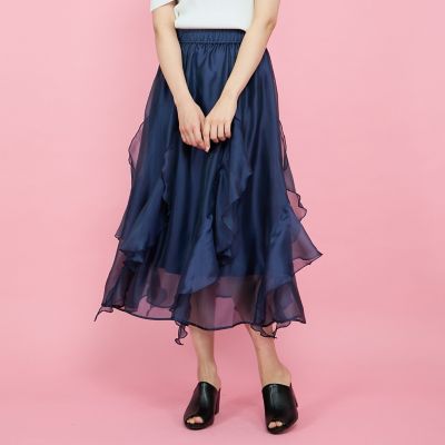 シルキーオーガンジースカート≪手洗い可能≫