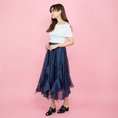シルキーオーガンジースカート≪手洗い可能≫