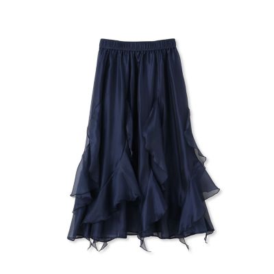 シルキーオーガンジースカート≪手洗い可能≫