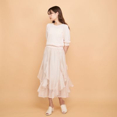 シルキーオーガンジースカート≪手洗い可能≫