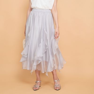 ＜QUEENS COURT（Women）＞シルキーオーガンジースカート≪手洗い可能≫