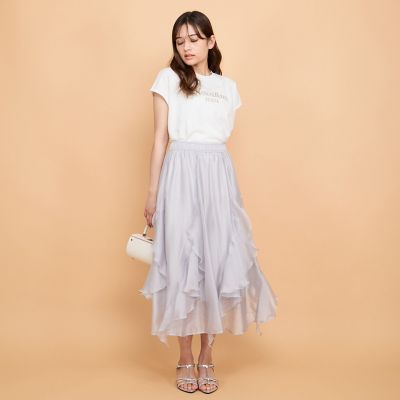 シルキーオーガンジースカート≪手洗い可能≫