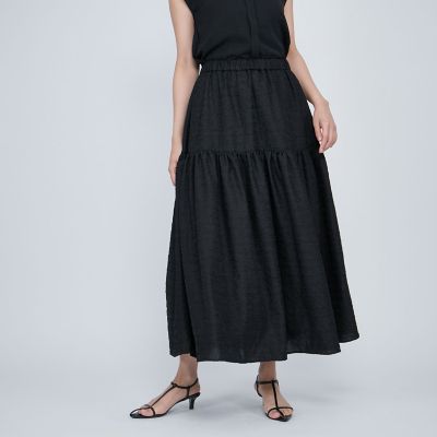 【SALE】QUEENS COURT（Women）/クイーンズコート ポコポコティアードスカート&#8810;手洗い可能&#8811; 04ブラック ロングスカート【三越伊勢丹/公式】