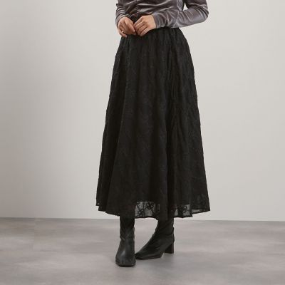 フラワーレース刺繍フレアスカート≪手洗い可能≫ | QUEENS