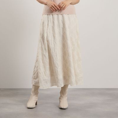 フラワーレース刺繍フレアスカート≪手洗い可能≫ | QUEENS