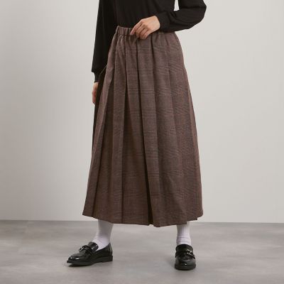 ＜QUEENS COURT（Women）＞マルチグレンチェックタックプリーツスカート≪手洗い可能≫