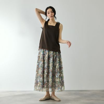 春夏コーデ◆BLAMINK未使用タグつき豪華レース フレアスカート ブラミンク マルチフラワーレースフレアスカート | QUEENS COURT（Women