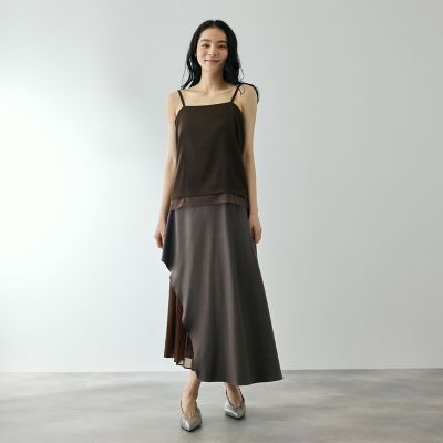 麻調ライトツイルアシンメトリースカート | QUEENS COURT（Women