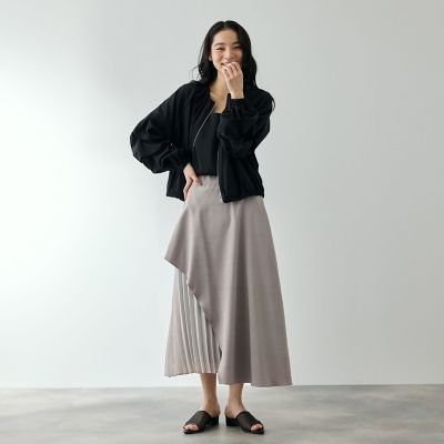麻調ライトツイルアシンメトリースカート | QUEENS COURT（Women