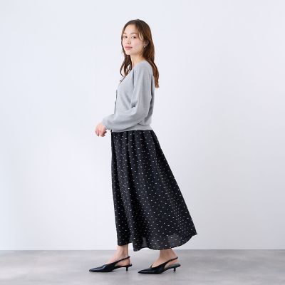 カットドビードットサーキュラースカート | QUEENS COURT (Women