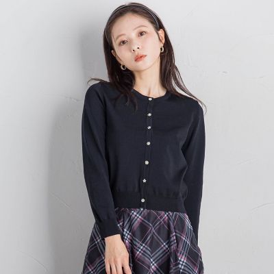 ＜QUEENS COURT（Women）＞【新色追加】マルチボタンカーディガン≪手洗い可能≫