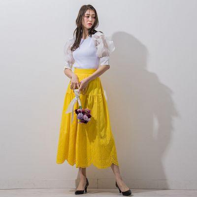 オーガンジー袖フリルプルオーバー≪接触冷感≫ | QUEENS COURT