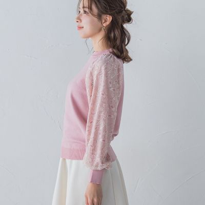 QUEENS COURT - クイーンズコート【手洗い可能】袖フレアレースカットソー 袖レースフレアカットソー≪手洗い可能≫ | QUEENS COURT（Women