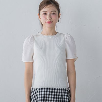 異素材ドッキングニット≪手洗い可能≫