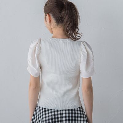 異素材ドッキングニット≪手洗い可能≫