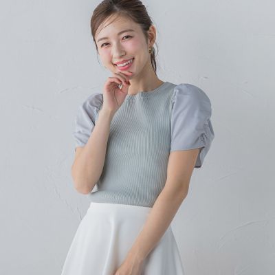 異素材ドッキングニット≪手洗い可能≫