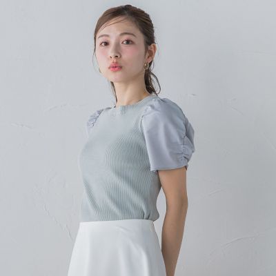 異素材ドッキングニット≪手洗い可能≫