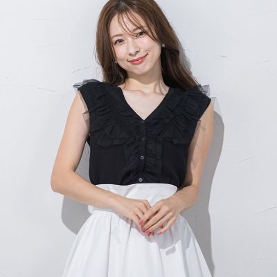 チュールドッキングノースリニット≪手洗い可能≫