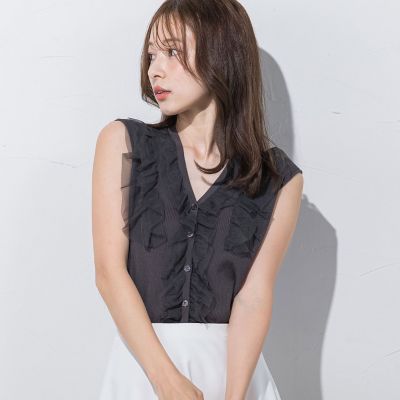 チュールドッキングノースリニット≪手洗い可能≫