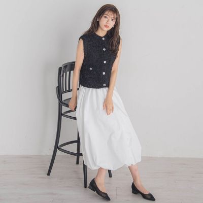 ラメフェザーニットベスト