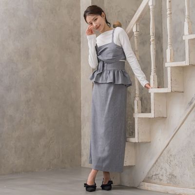 QUEENS COURT / クイーンズコート ラインストーンリボンビスチェアンサンブル≪手洗い可能≫ QUEENS COURT｜ラインストーンリボンビスチェアンサンブル