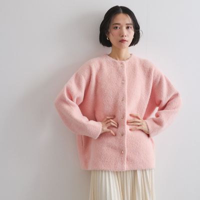 【新色追加】フェレットタッチＷフェイスニットカーディガン≪手洗い可能≫