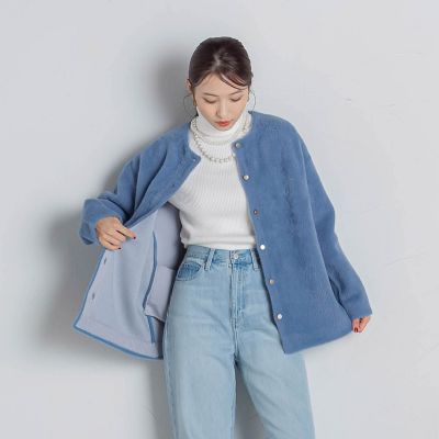 【新色追加】フェレットタッチＷフェイスニットカーディガン≪手洗い可能≫
