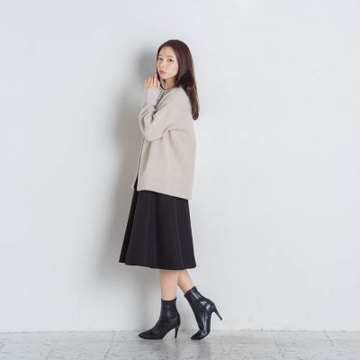 【新色追加】フェレットタッチＷフェイスニットカーディガン≪手洗い可能≫