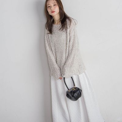 モヘヤ混リボンヤーンニュアンスニット≪手洗い可能≫