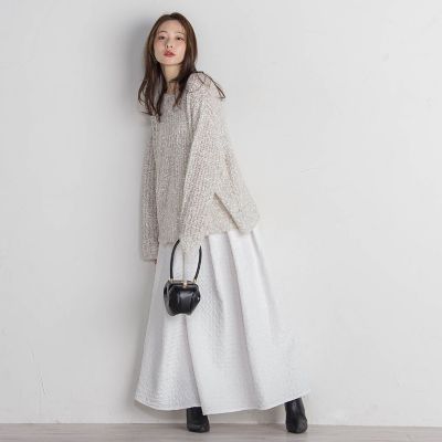 モヘヤ混リボンヤーンニュアンスニット≪手洗い可能≫