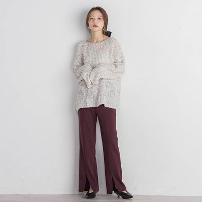 モヘヤ混リボンヤーンニュアンスニット≪手洗い可能≫
