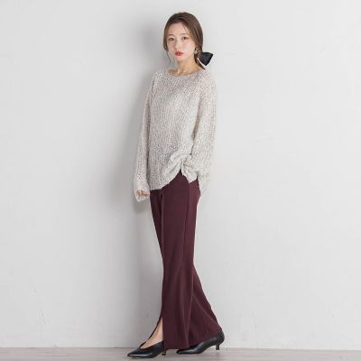 モヘヤ混リボンヤーンニュアンスニット≪手洗い可能≫