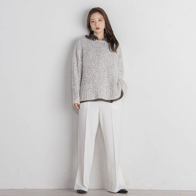 モヘヤ混リボンヤーンニュアンスニット≪手洗い可能≫
