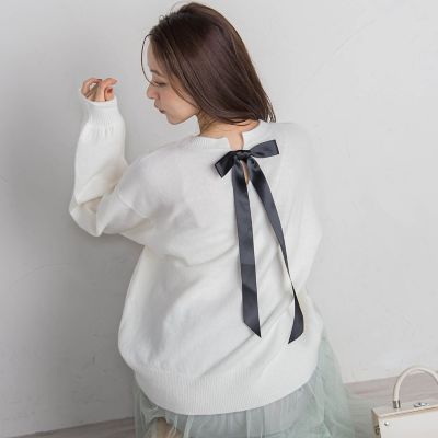 バックリボンニット ncjc バックリボンニットプルオーバー≪手洗い可能≫ | QUEENS COURT（Women