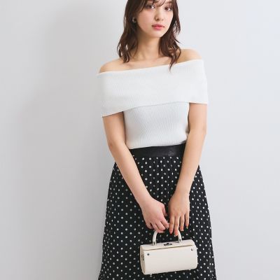 リブニットオフショルプルオーバー≪手洗い可能≫