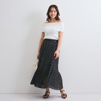 リブニットオフショルプルオーバー≪手洗い可能≫