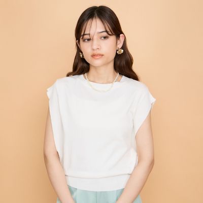 レーヨンニットフレンチトップス