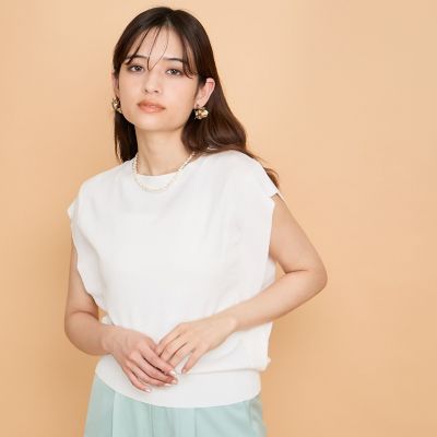 レーヨンニットフレンチトップス