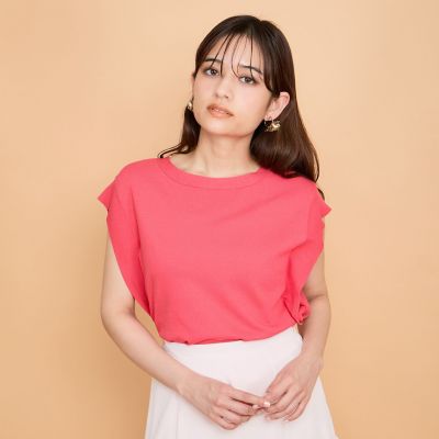 レーヨンニットフレンチトップス