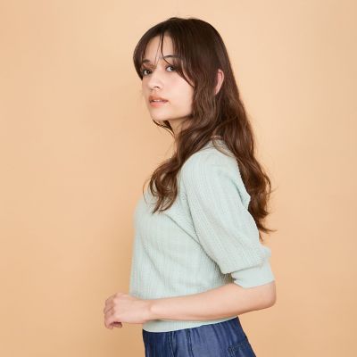 ファッションシーンで話題のこれから流行るブランド12選 透かし編みパフスリーブニット≪手洗い可能≫ | COURT QUEENS トップス