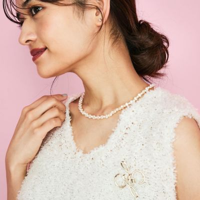 蝶々ヤーンニットベスト≪手洗い可能≫