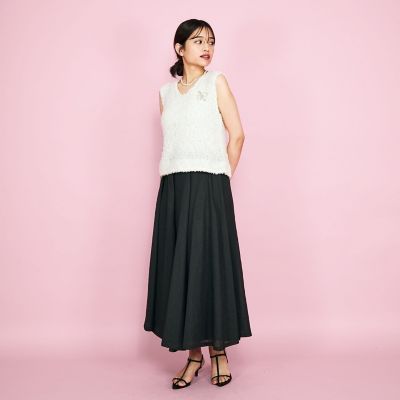 蝶々ヤーンニットベスト≪手洗い可能≫