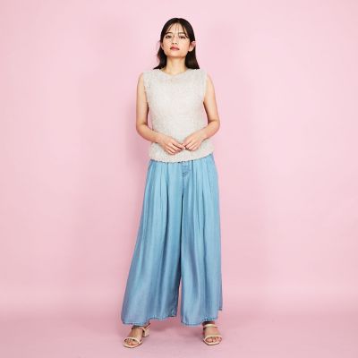 蝶々ヤーンニットベスト≪手洗い可能≫