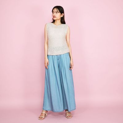 蝶々ヤーンニットベスト≪手洗い可能≫