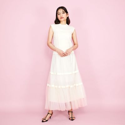 ビスチェ風切替えニットノースリトップス≪手洗い可能≫